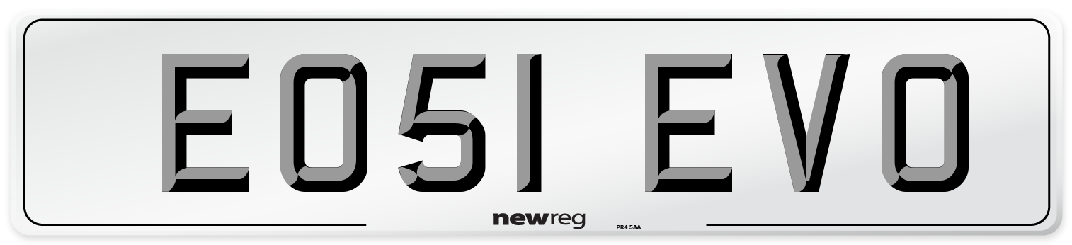 EO51 EVO Number Plate from New Reg